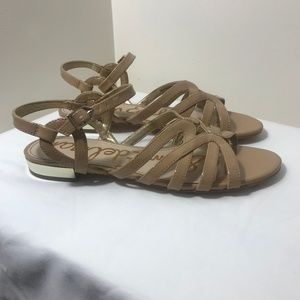 Sam Edelman Daphnie Nude Patent Strappy Sandals